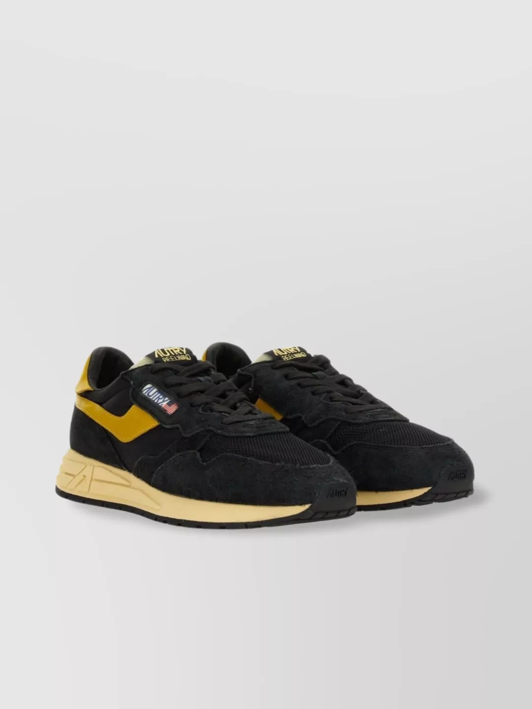 Autry Sneakers With Suede Panels And Contrast Heel