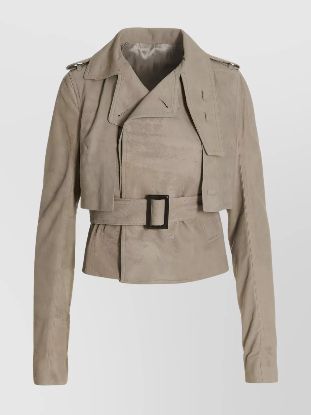 Shop Rick Owens 'cropped Trench Shoulder Flaps'