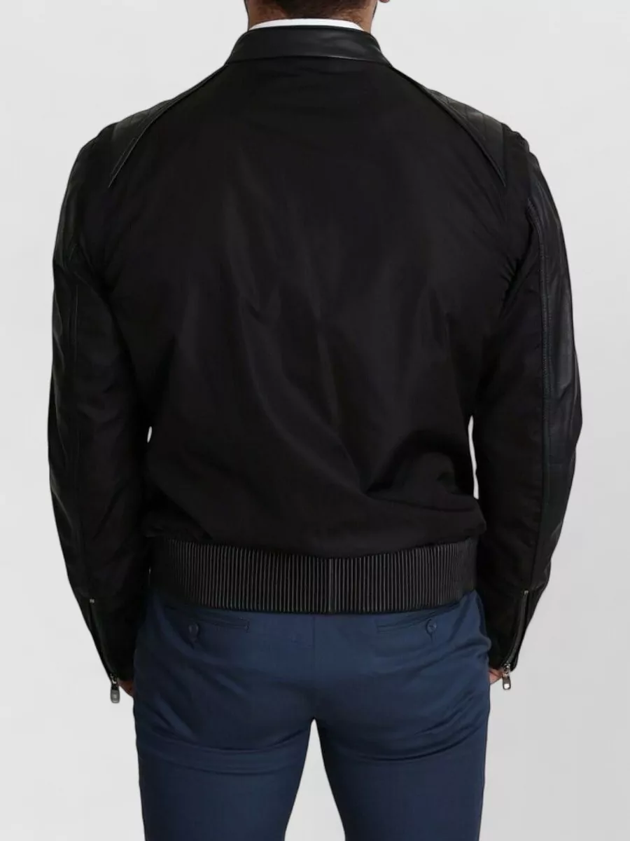 Dolce&Gabbana Leather Trim Bomber Jacket