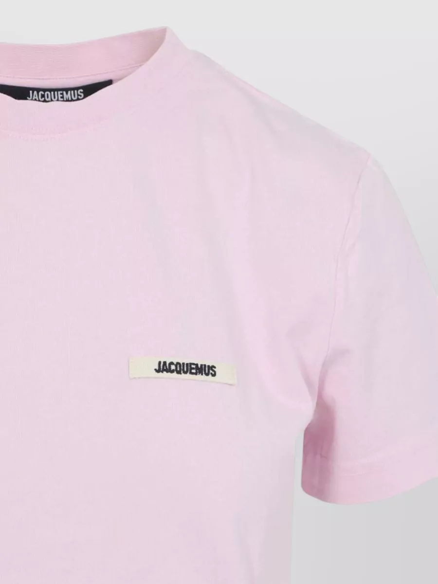 Jacquemus Logo Patch Cotton Crew Neck Short Sleeve T-Shirt