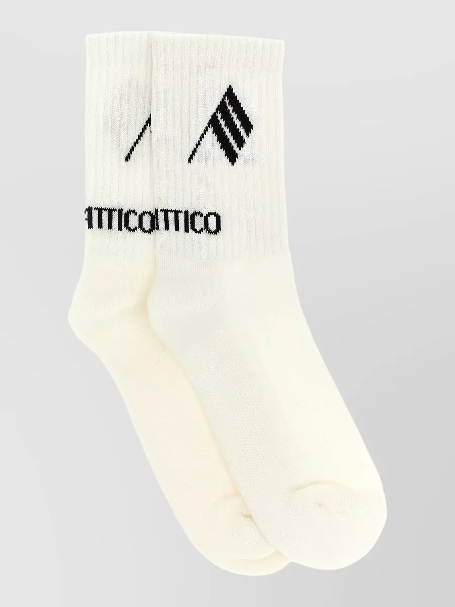 The Attico Ribbed Logo-Intarsia Socks
