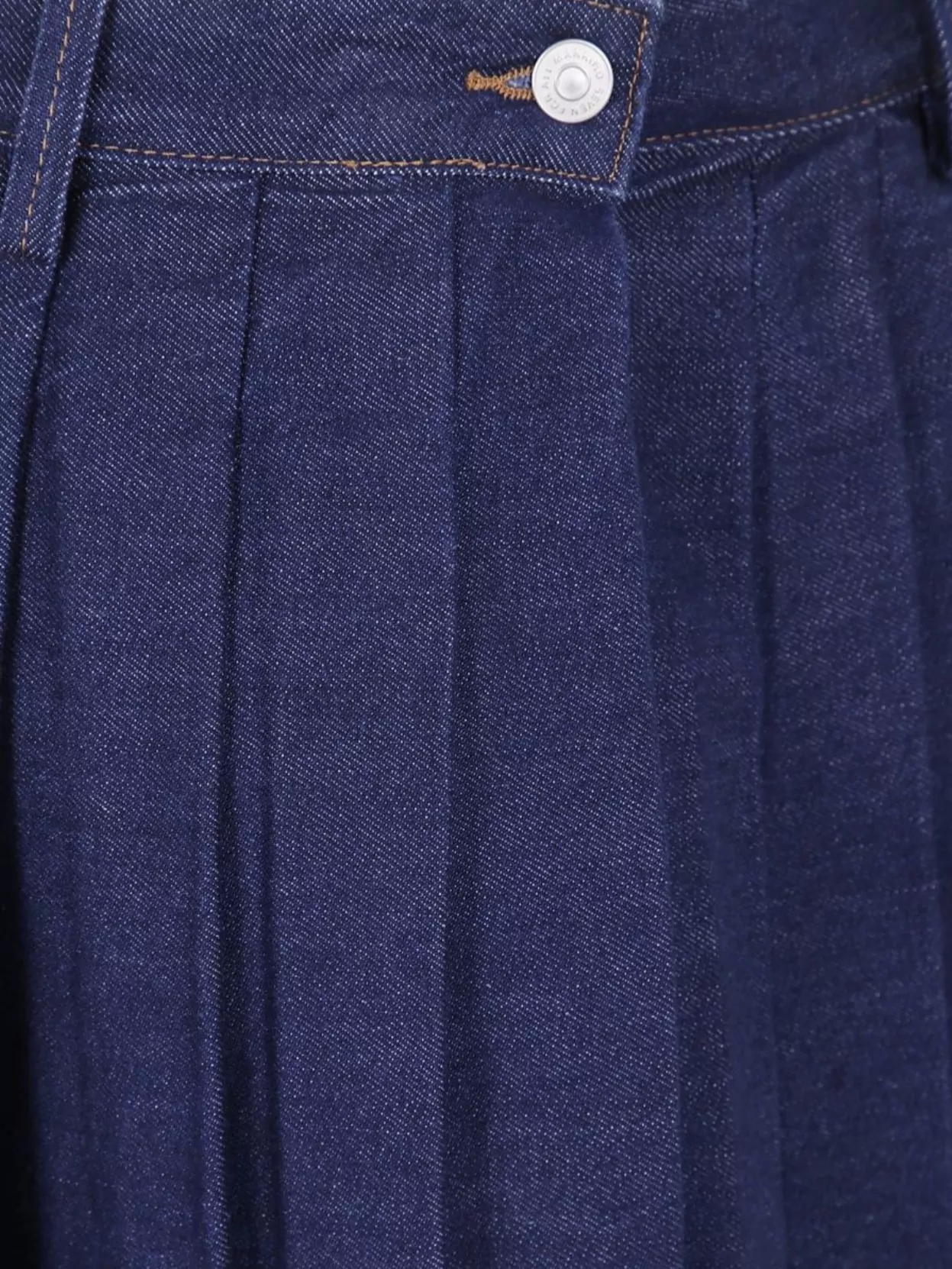 7 For All Mankind Midi Skirt With Pleats And Buttons In Blue