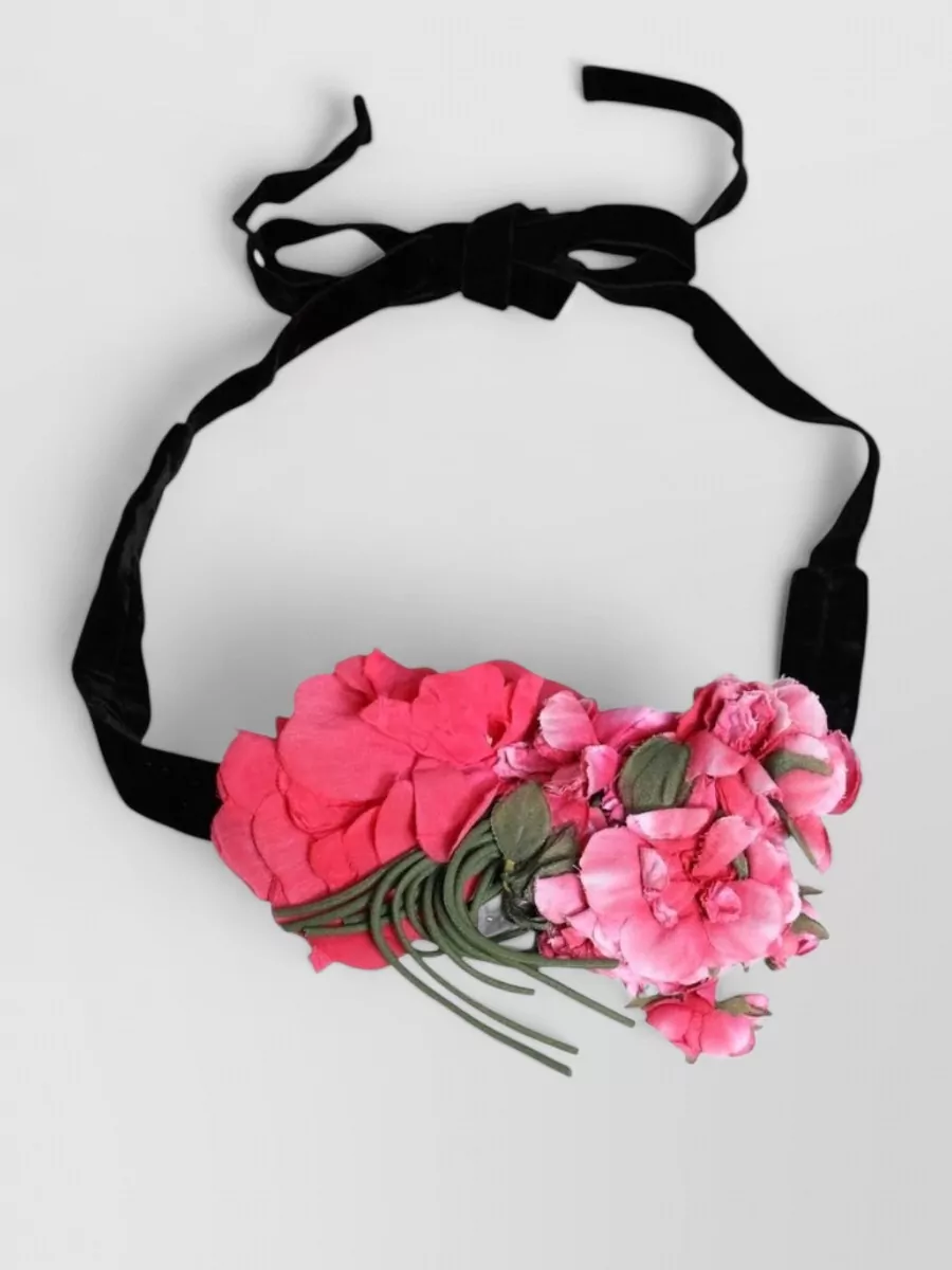 Dolce&Gabbana floral appliqué tie belt