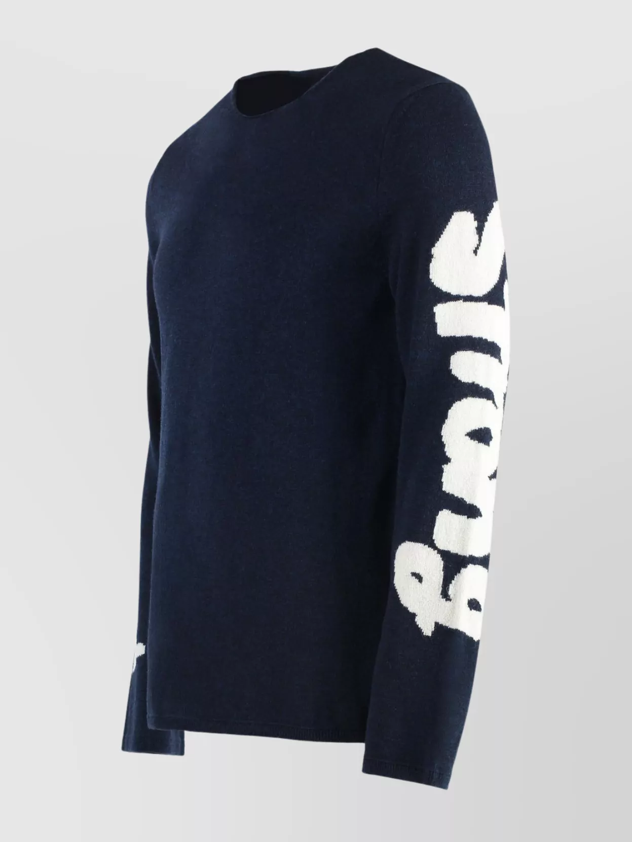 Comme Des Garçons Graphic Print Crew-Neck Wool Sweater