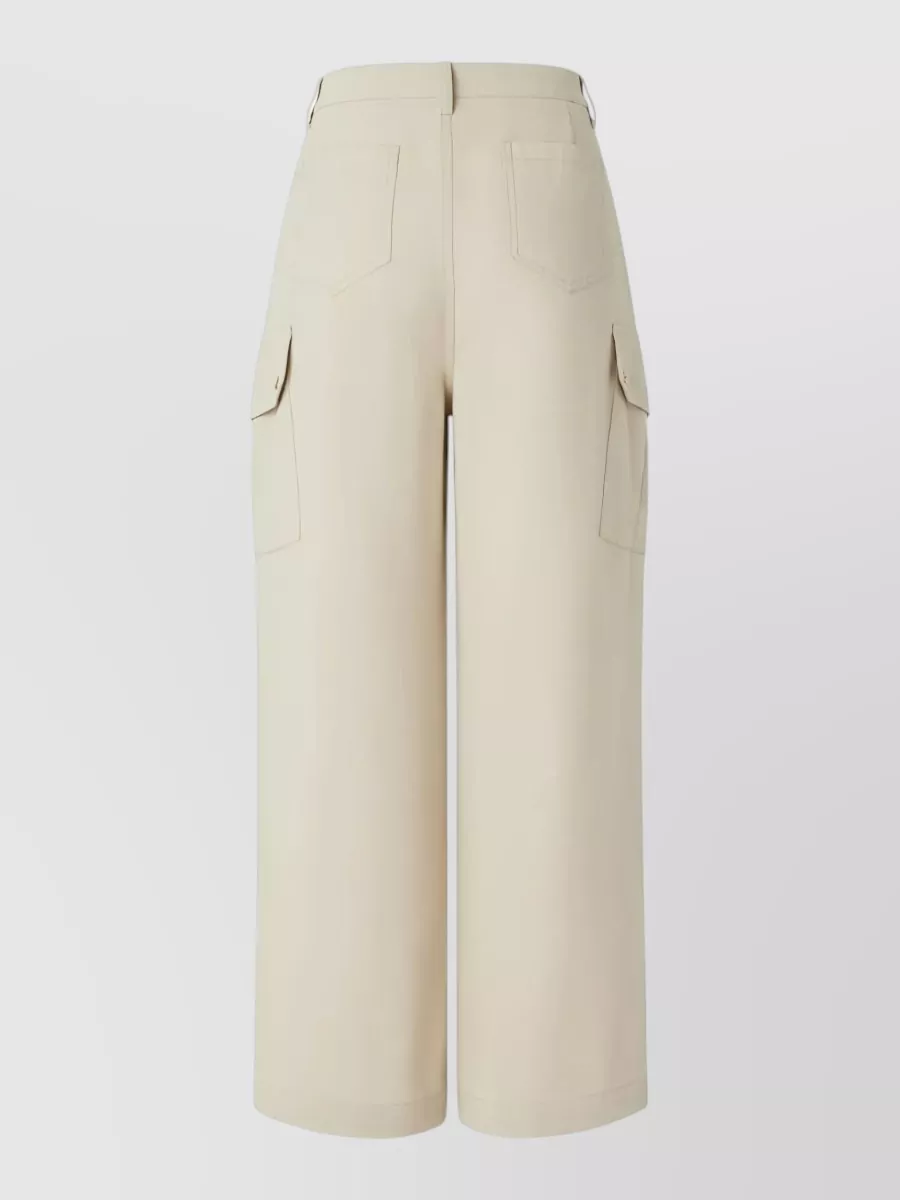 Pinko Rosalin Cotton Flared Cargo Wide-Leg Trousers