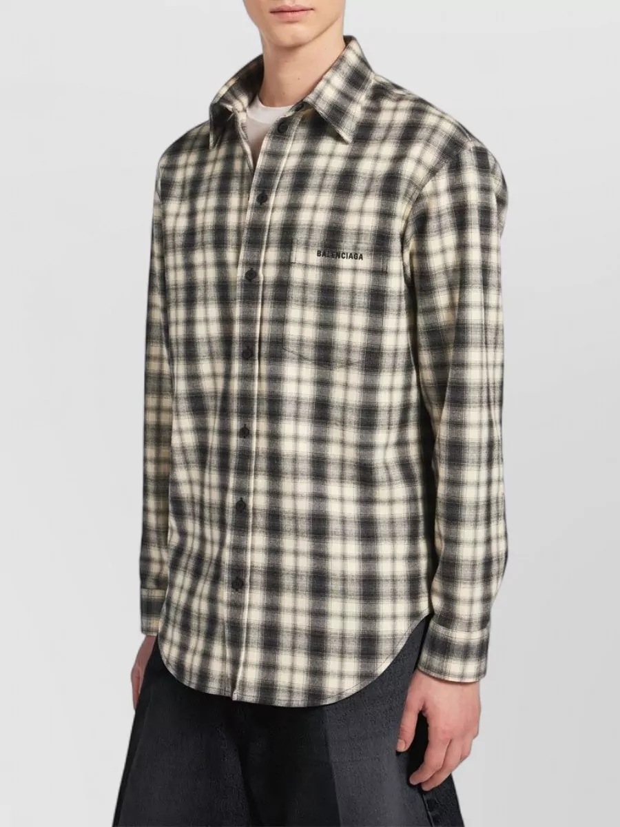 Balenciaga Checked Cotton Flannel Regular-Fit Shirt
