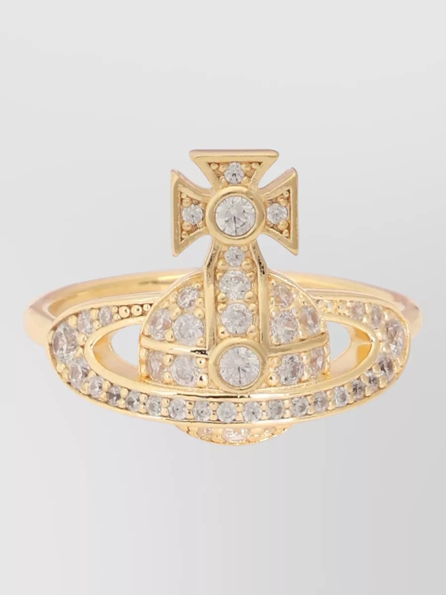 Vivienne Westwood Silver Crystal-Embellished Ring