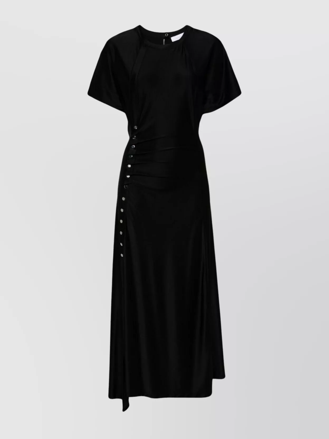 Rabanne Draped Midi Dress Asymmetric Hem