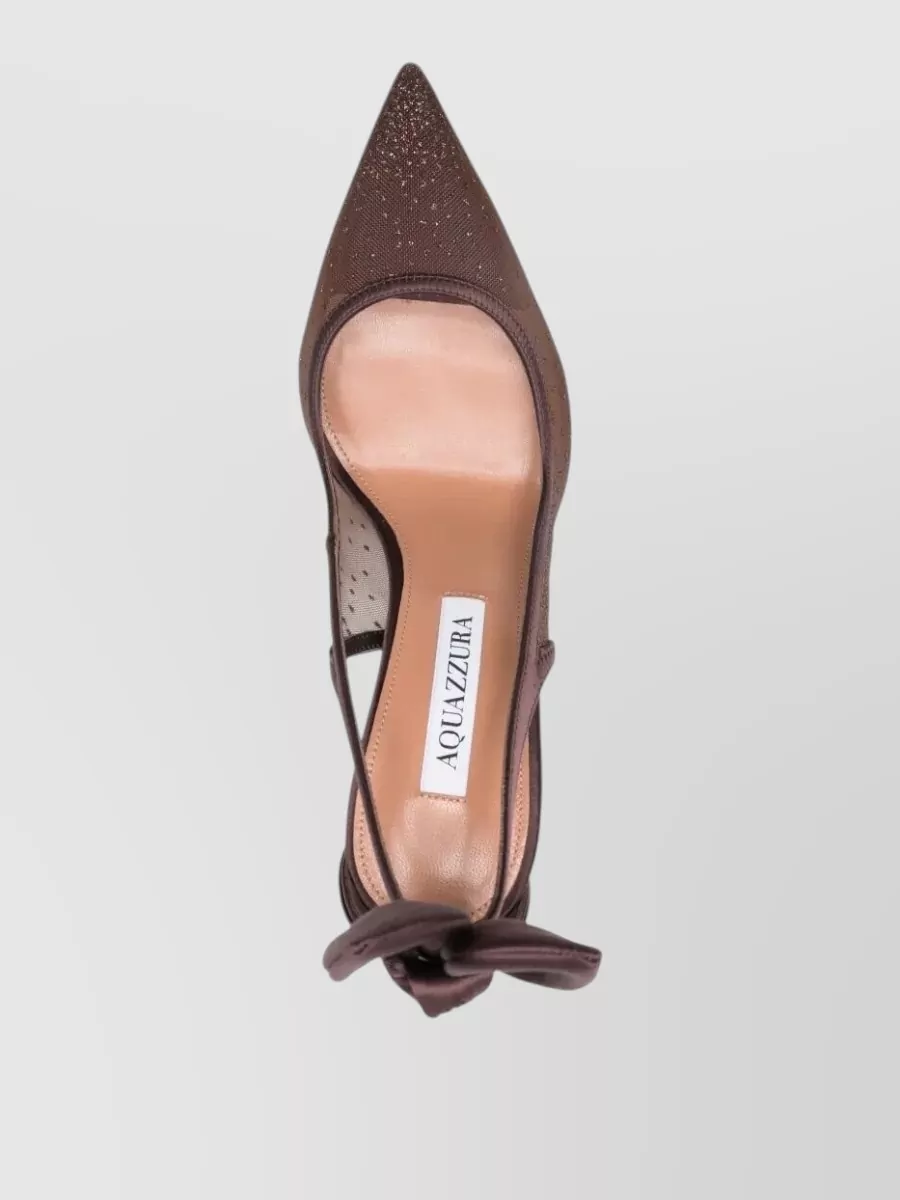 Aquazzura Mesh Pump Bow Tie Pointed Toe Stiletto