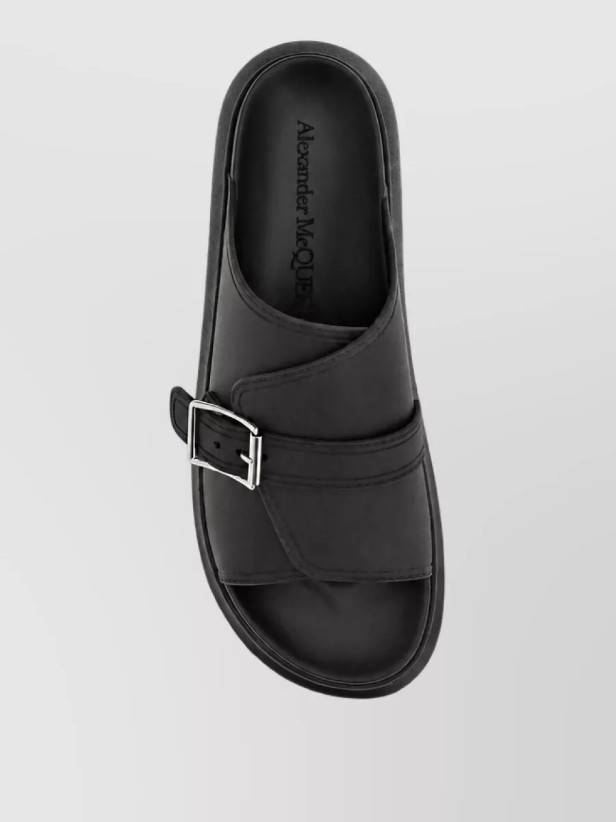 Alexander Mcqueen Leather Buckle Slides