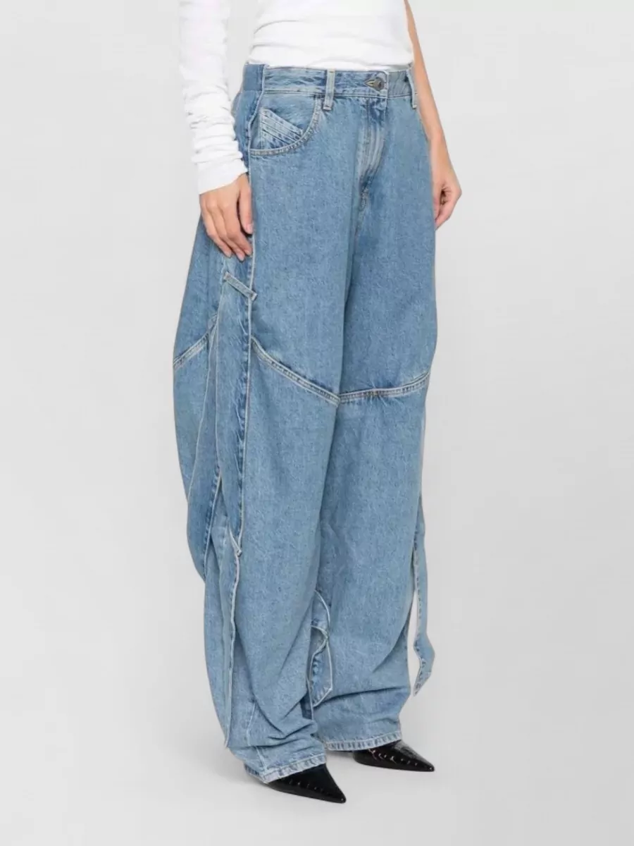 The Attico Wide Leg Knotted Jeans Trousers