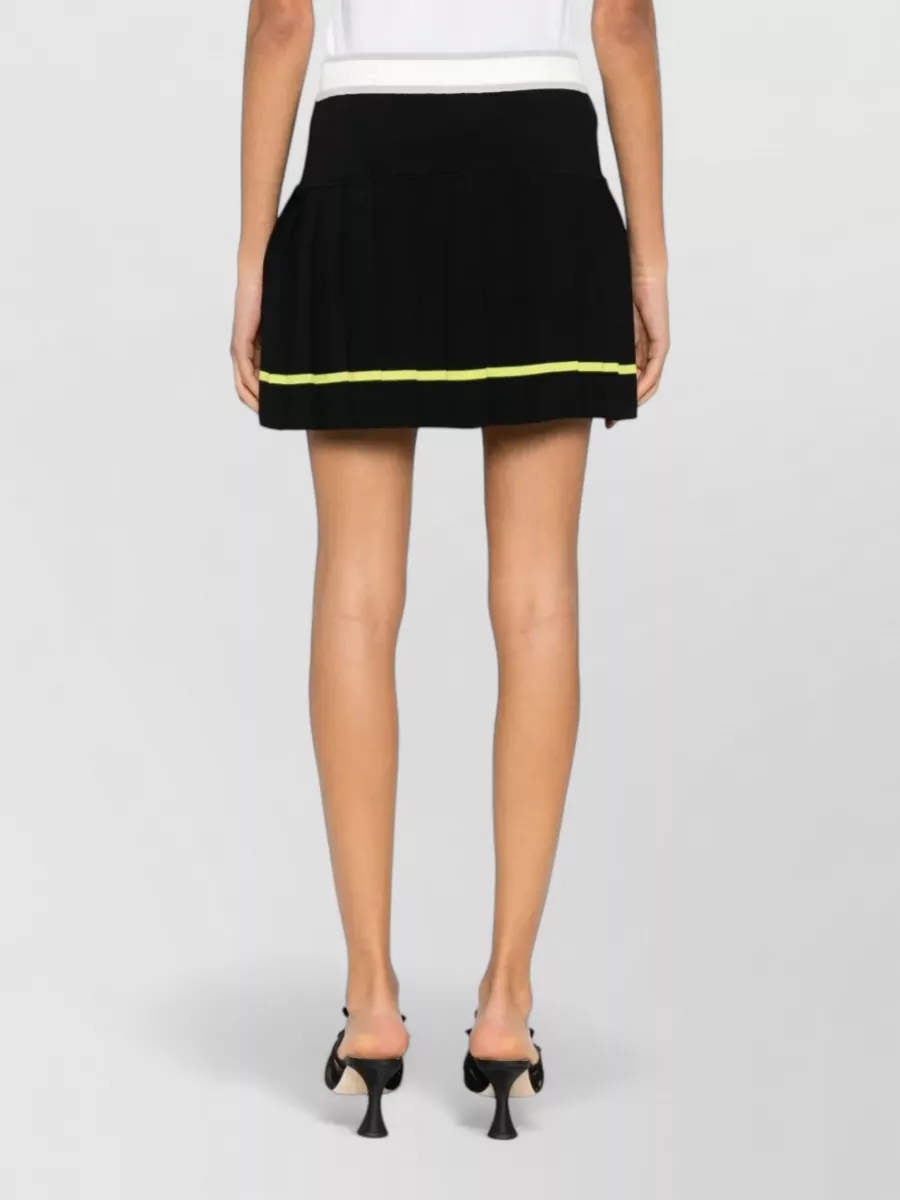 Casablanca Short Skirt Pleated Design Ribbed Waistband Trim