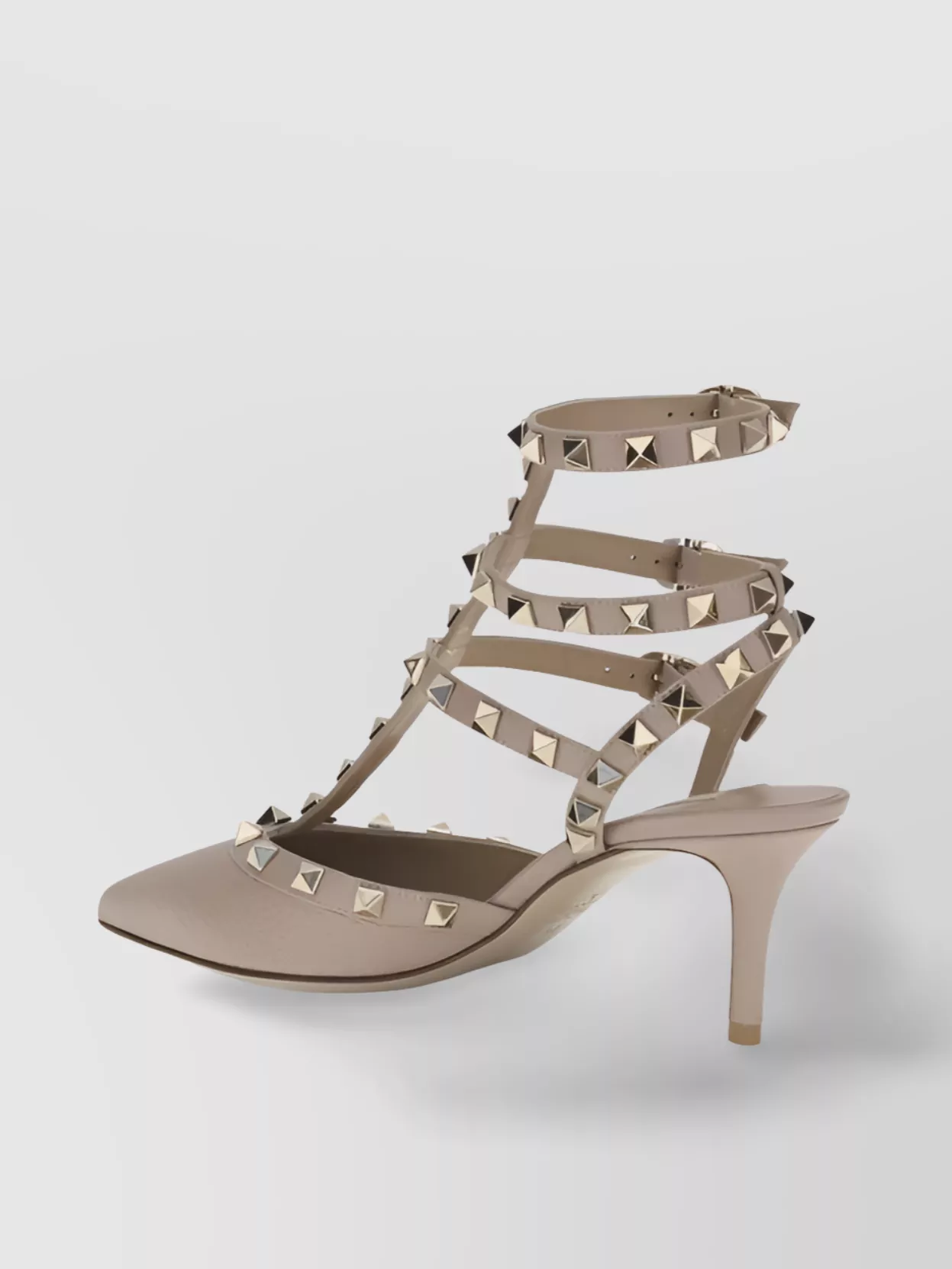 Valentino Garavani Studded Geometric Toe Leather Stiletto Pumps