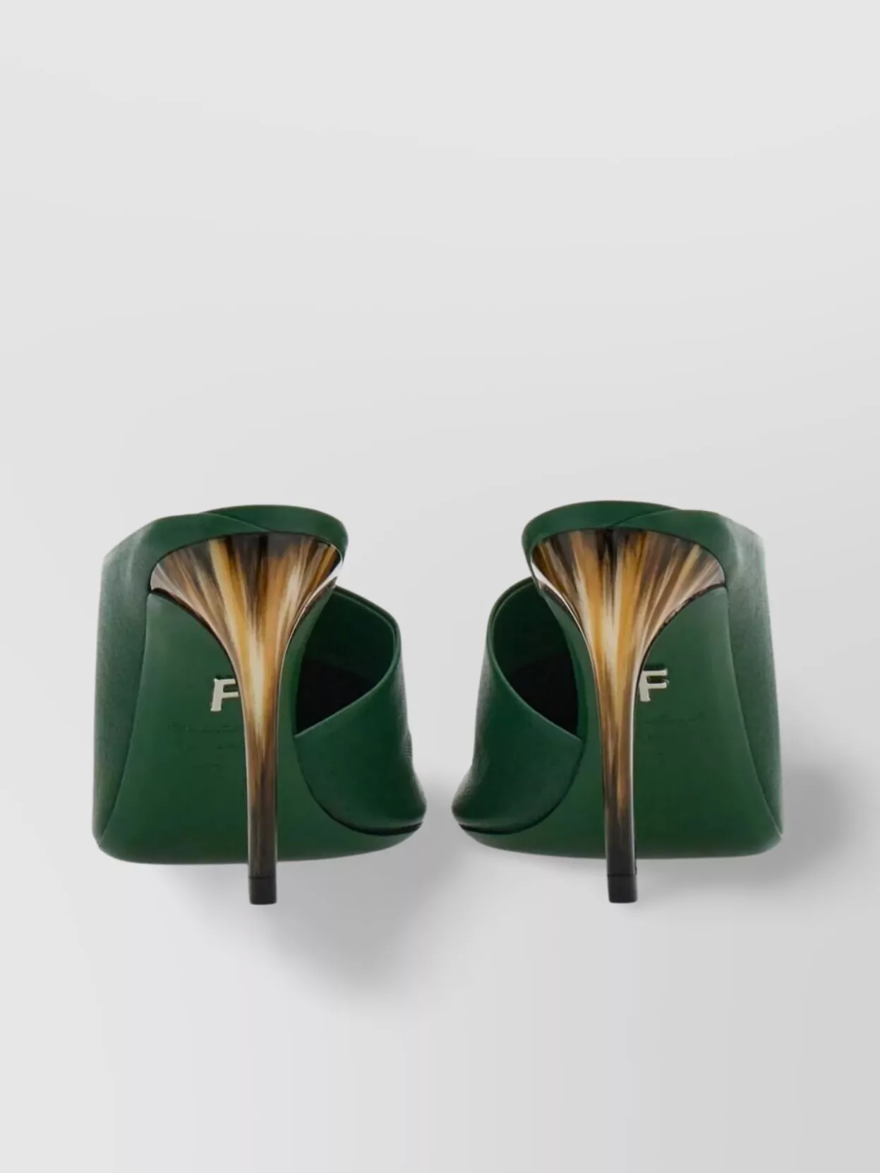 Ferragamo Curved Heel Square Toe Mules