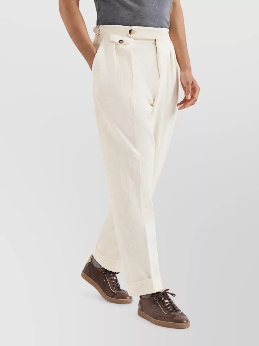 Brunello Cucinelli Cotton Pleated Tailored Trousers
