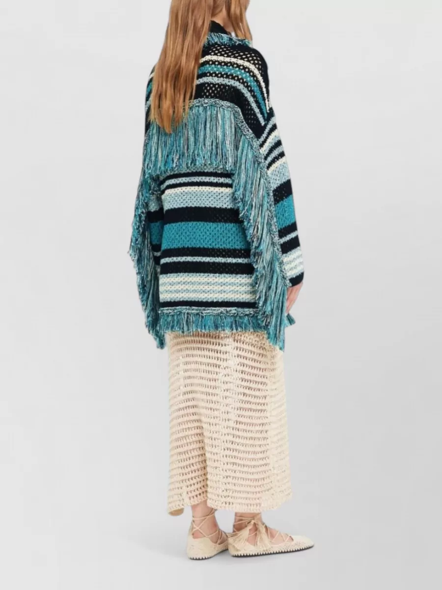 Alanui Striped Wool Belted Cardigan