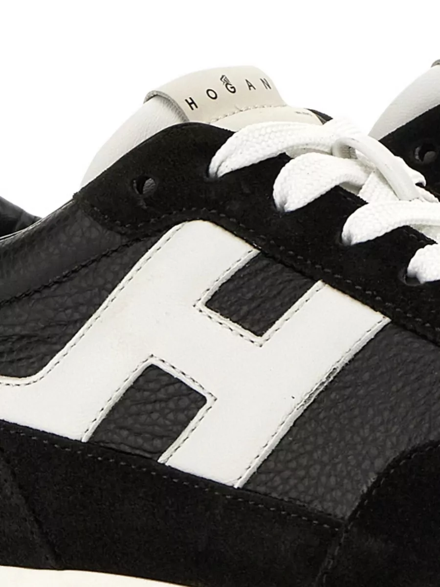 Hogan Sneakers Contrast Sole Round Toe Panels