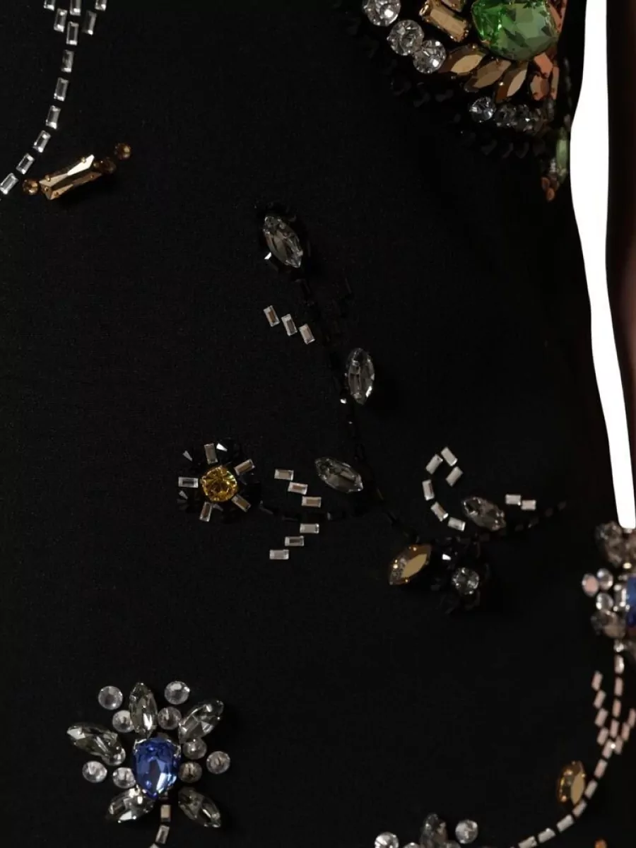 Dolce&Gabbana Sleeveless Floral Bead Embellished Mini Dress