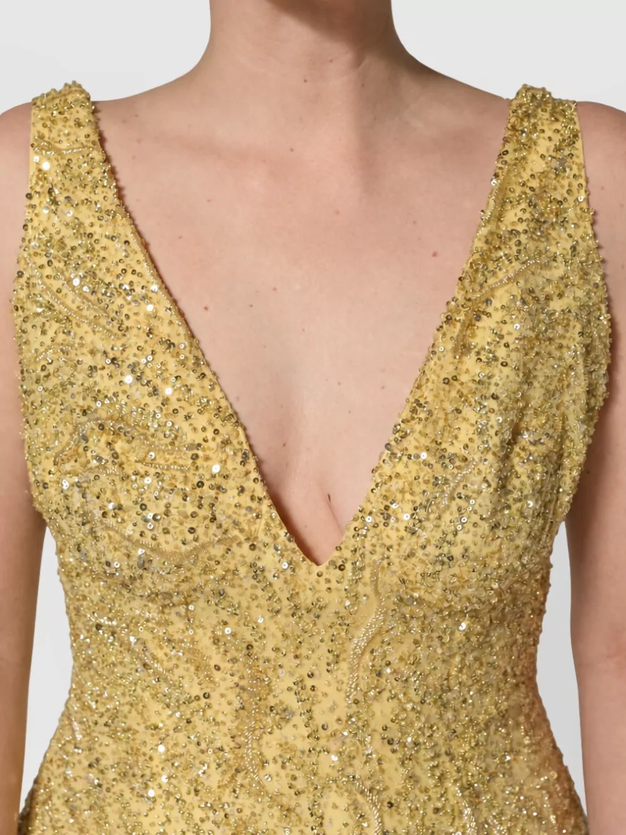 Dolce&Gabbana V-Neck Sequin Gown