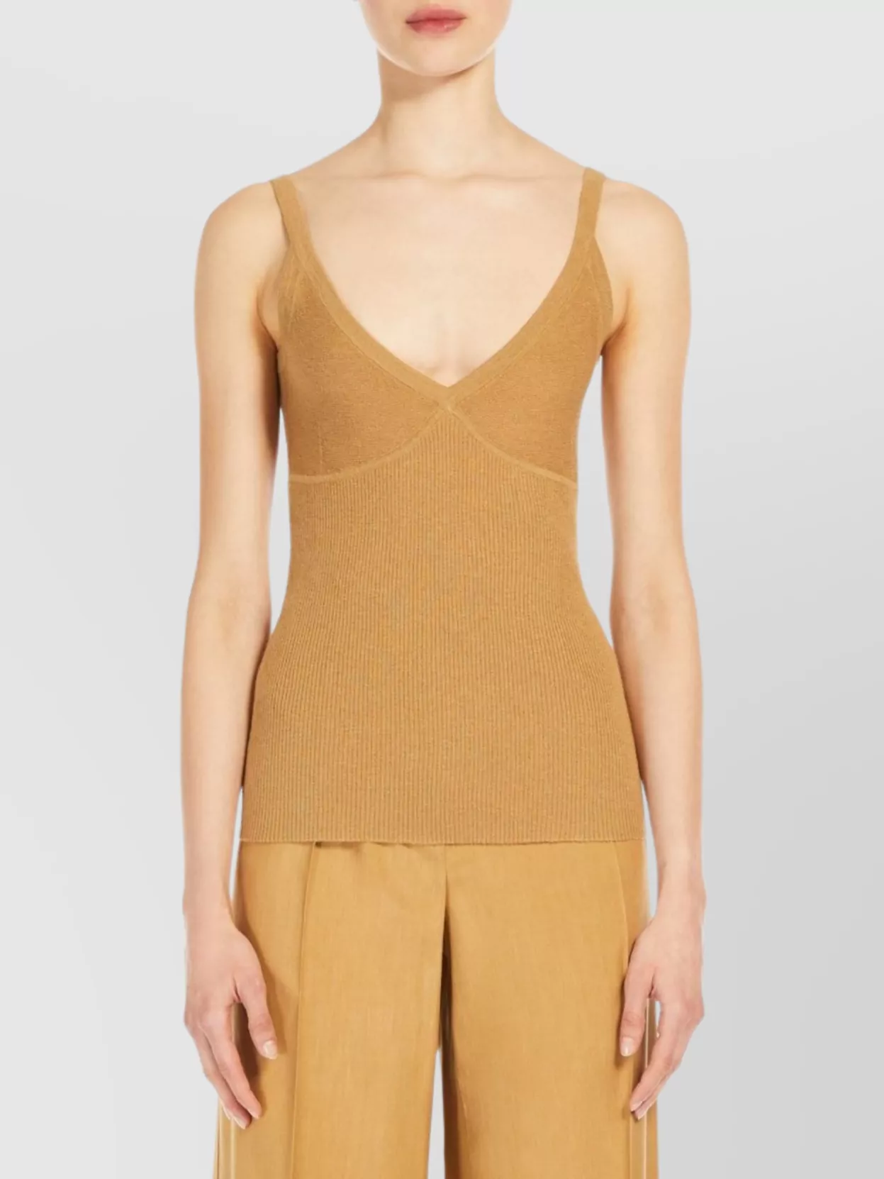 Max Mara Cashmere And Silk Ribbed Knit Top