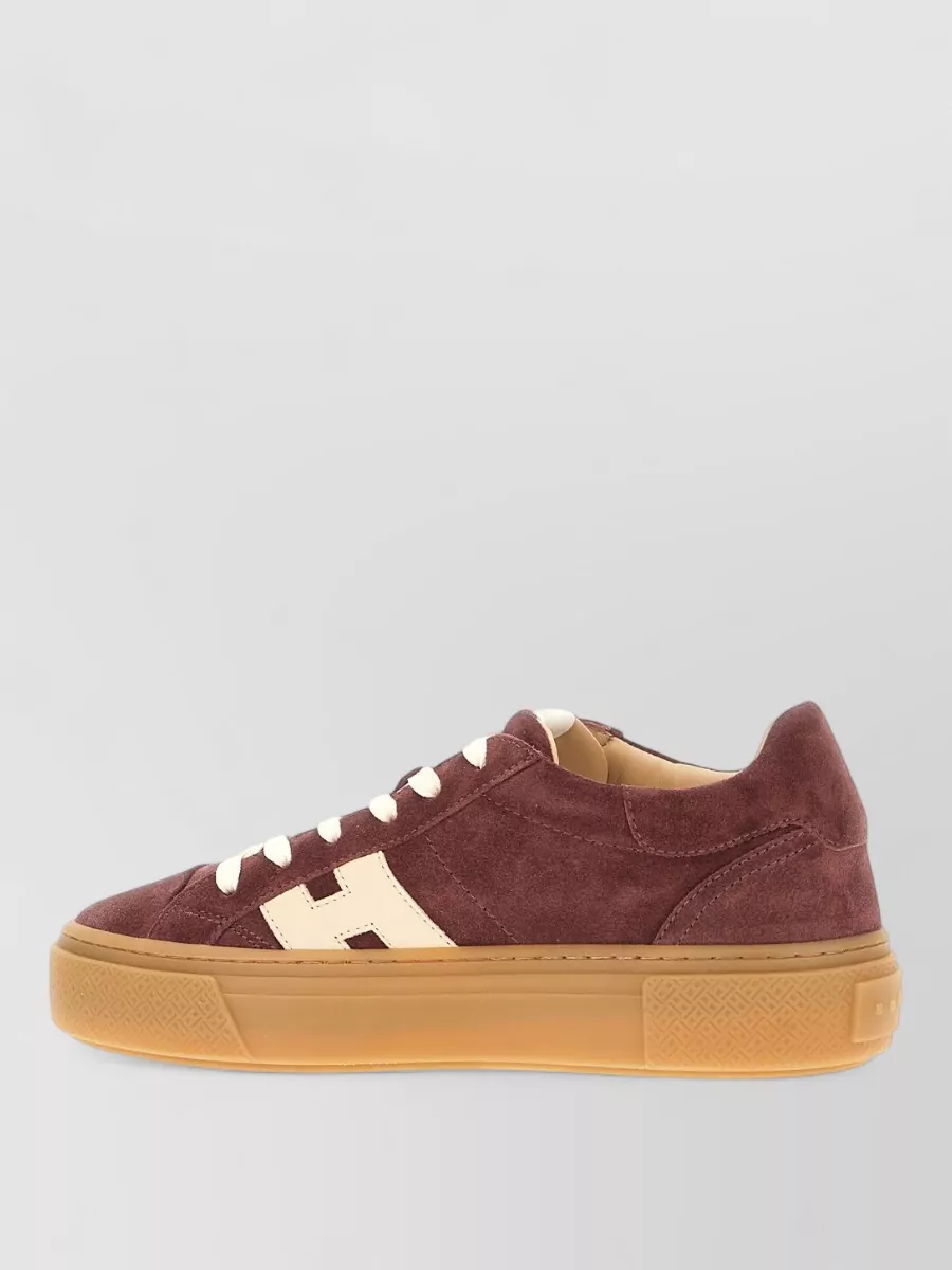 Hogan Calf Leather Suede Low-Top Sneakers