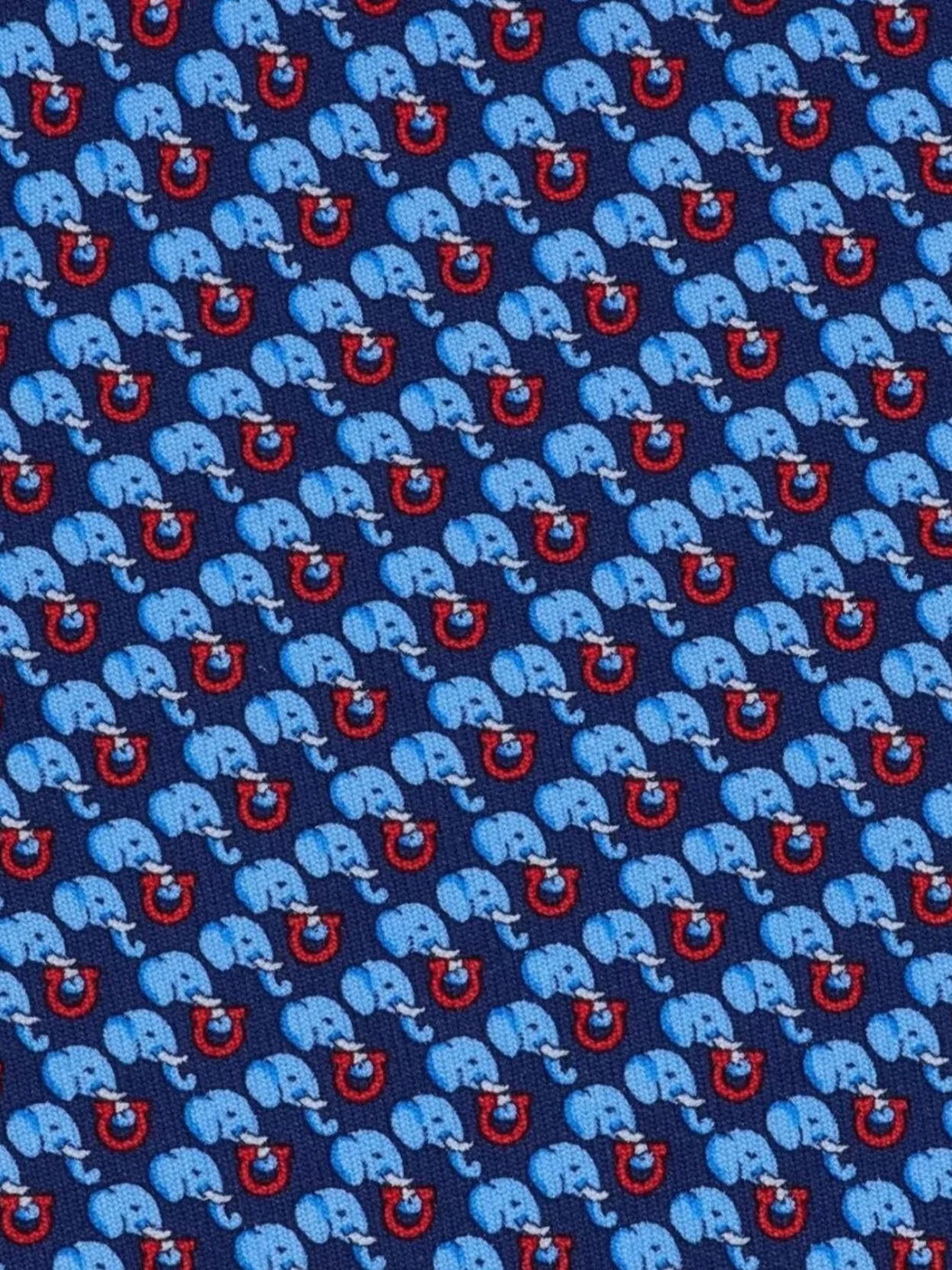 Ferragamo Elephant Print Silk Tie