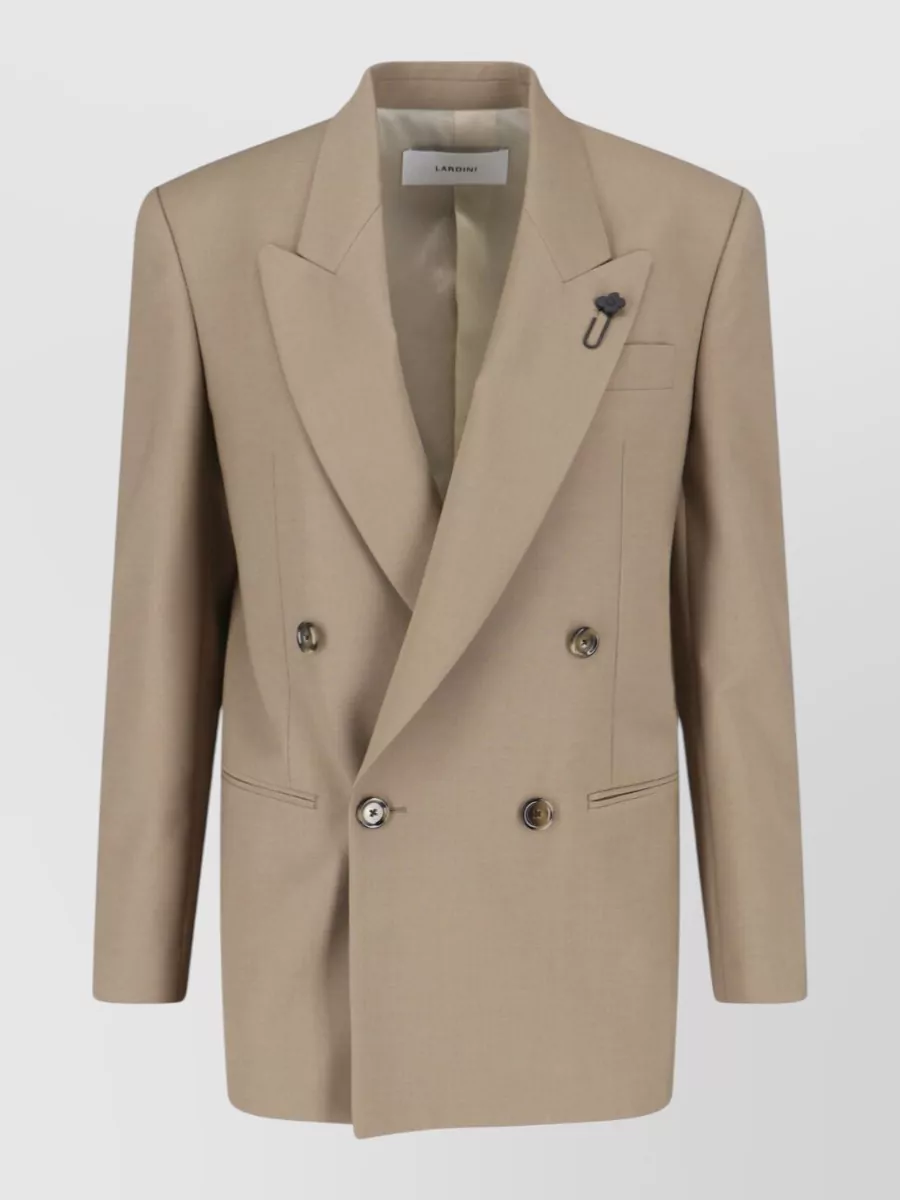 Lardini Wool Blend Double-Breasted Blazer