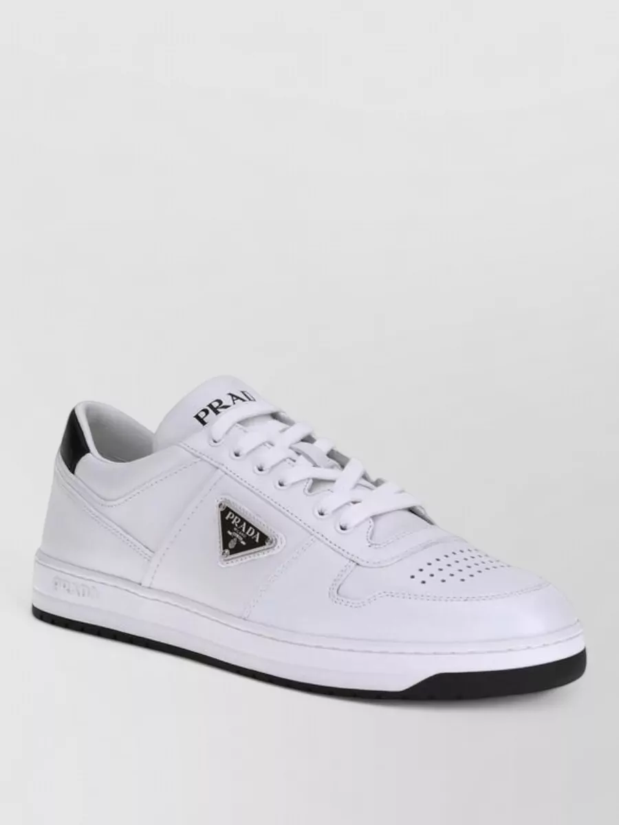 Prada leather lace-up sneakers