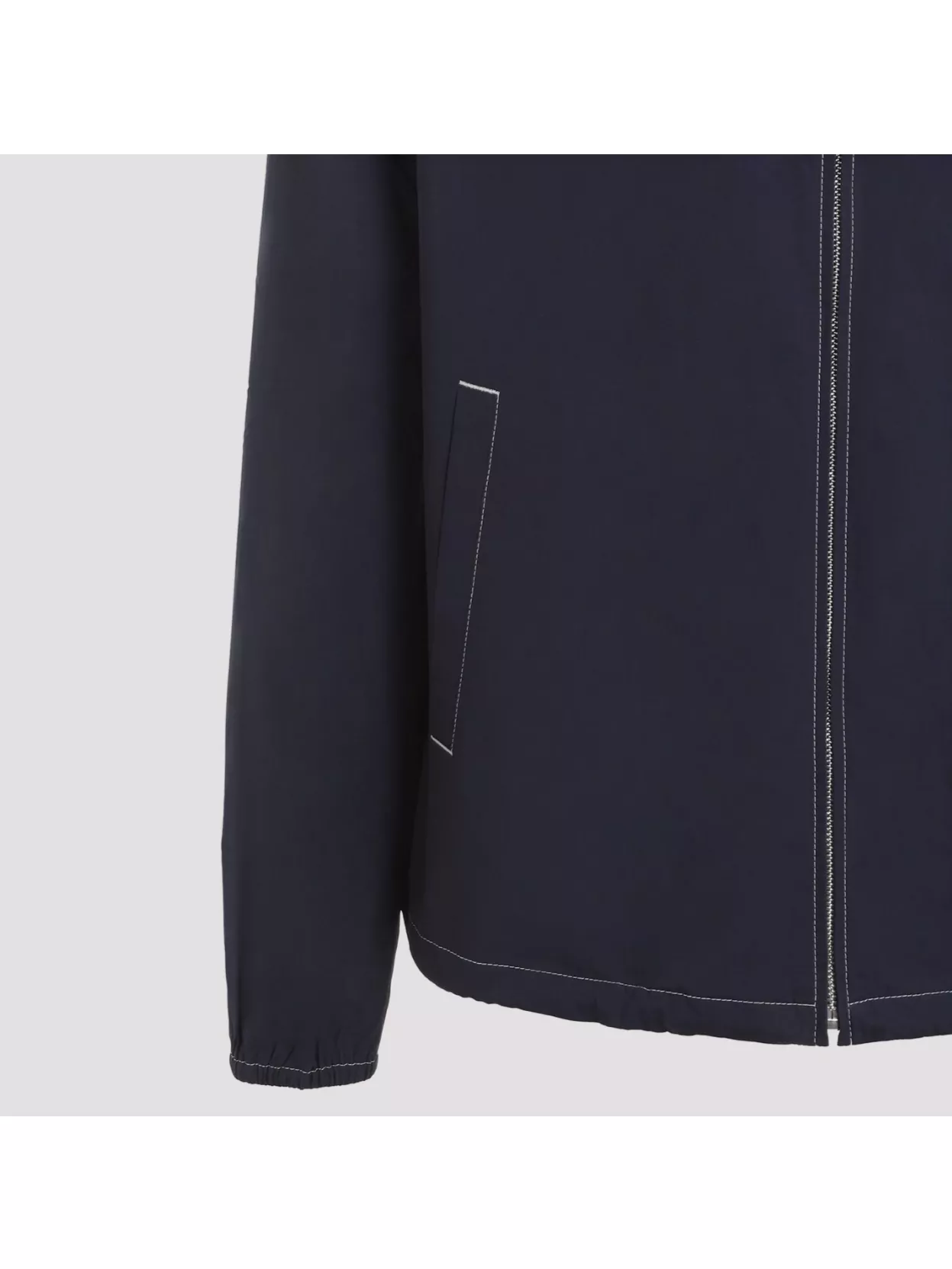 Prada Cotton Blouson With Contrasting Stitching In Blue