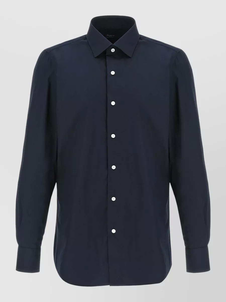 Finamore cotton poplin long-sleeve shirt