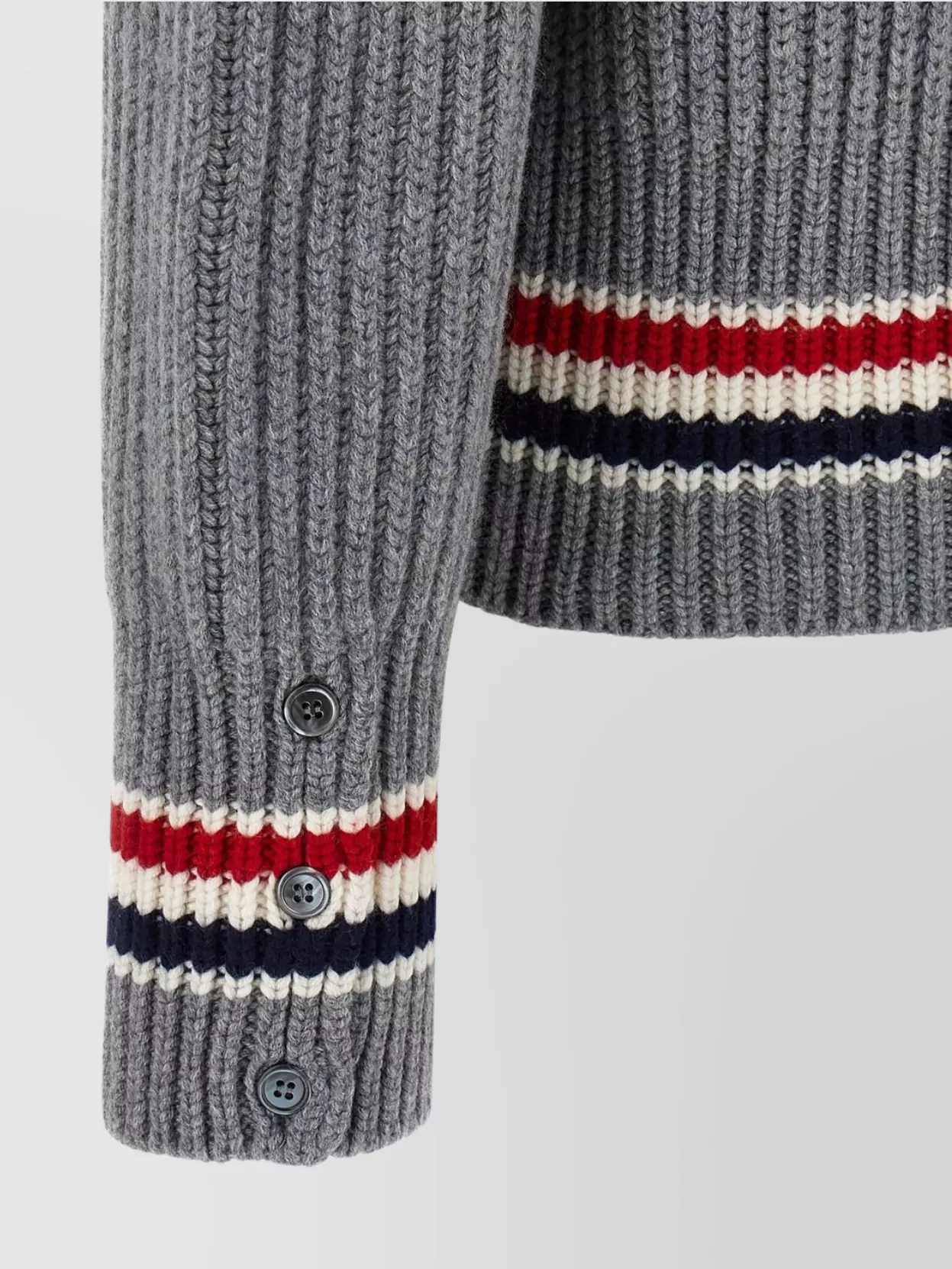 Thom Browne Striped V-neck Cardigan Front Pockets In Multi
