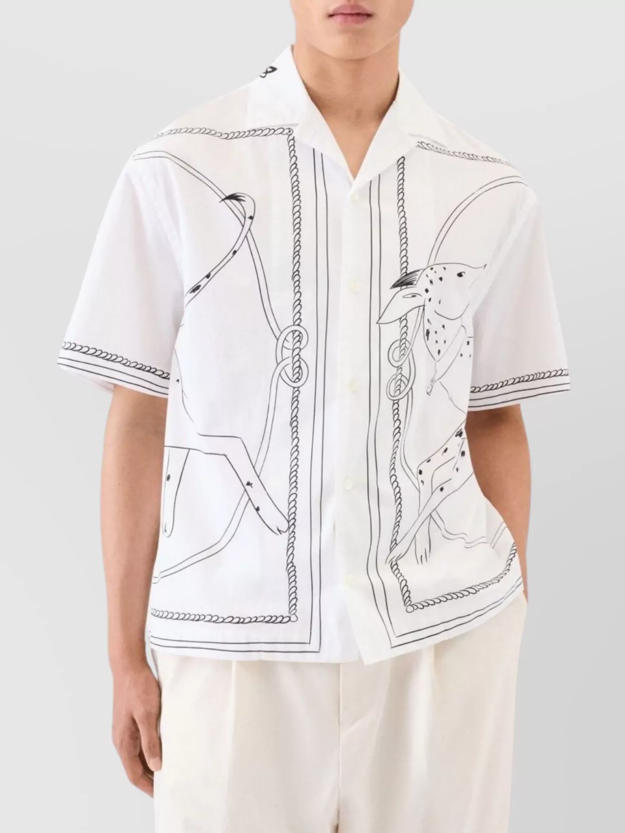 Jacquemus Dog Embroidered Collar Graphic Print Shirt