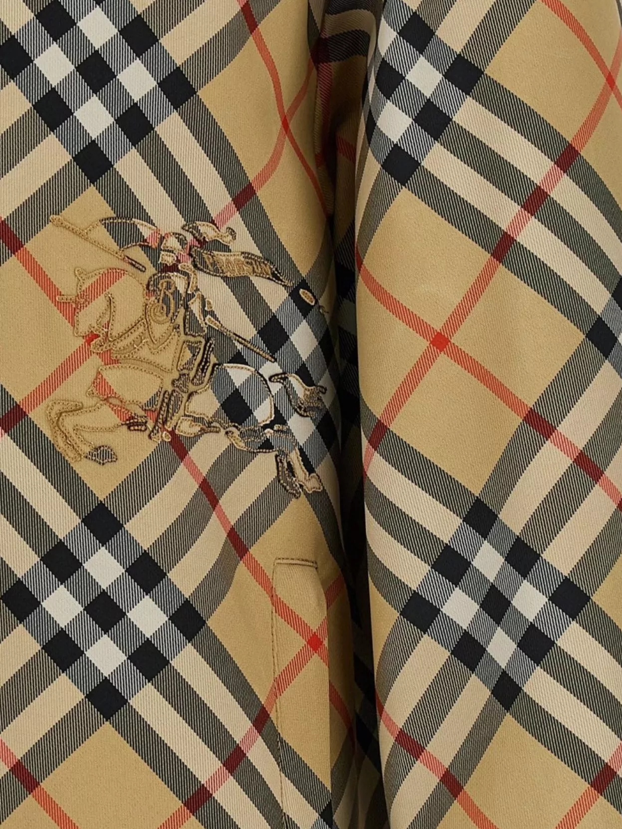 Shop Burberry Waterproof Check Jacket With Hood And Elastic Cuffs