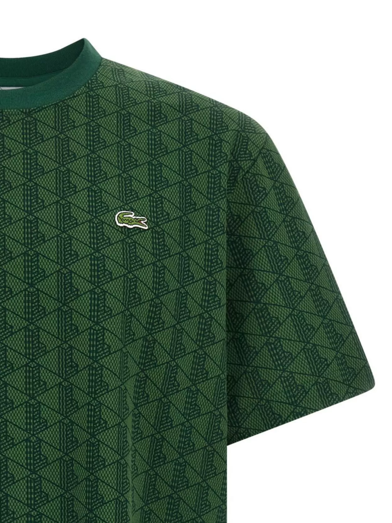 Lacoste Geometric Pattern Crew Neck Short Sleeve T-Shirt