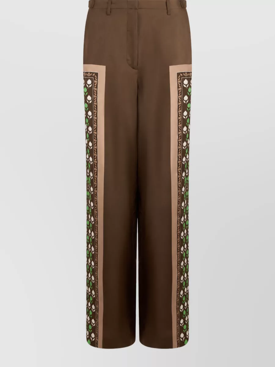 Tory Burch Silk Printed Relaxed-Fit Wide-Leg Trousers