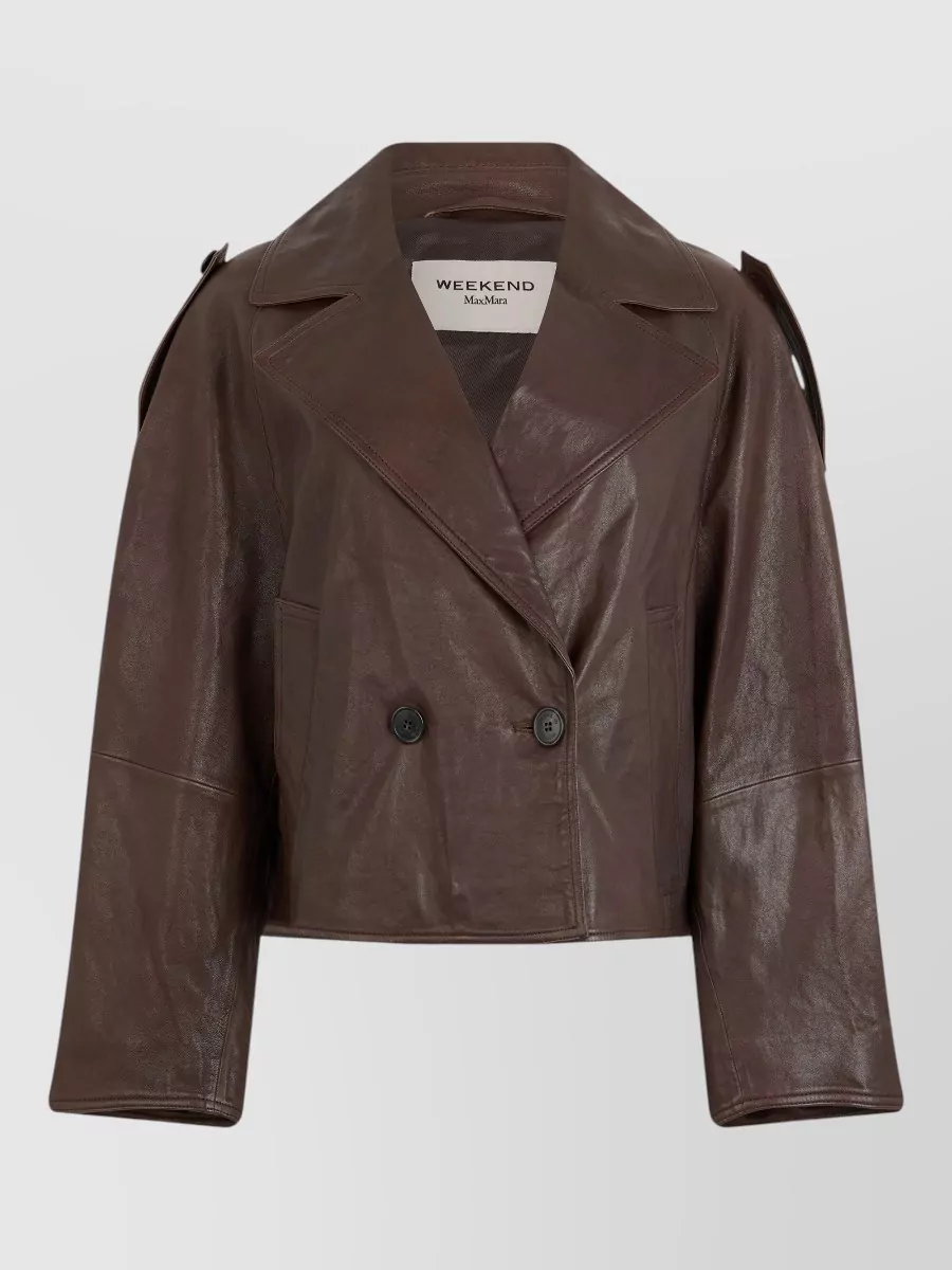 Weekend Max Mara leather double-breasted short jacket