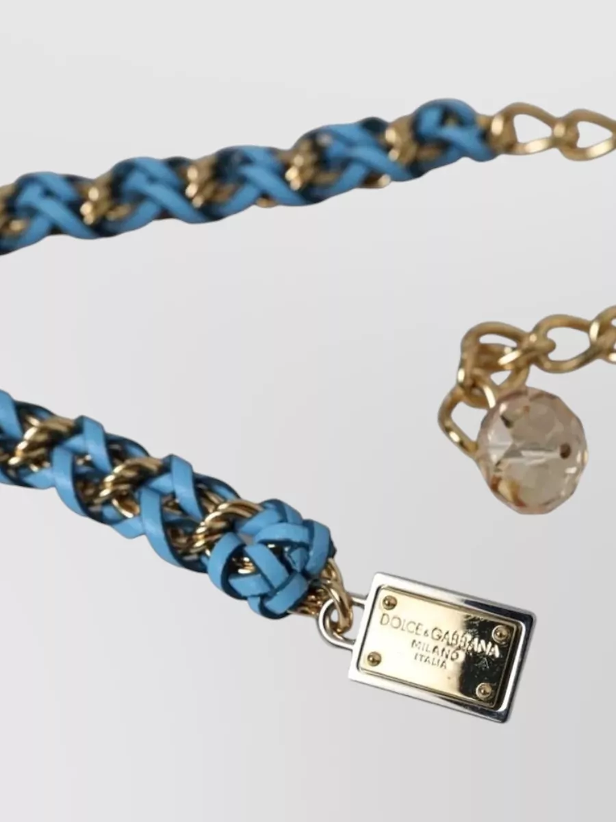 Dolce&Gabbana Leather Braided Chain Waist Belt