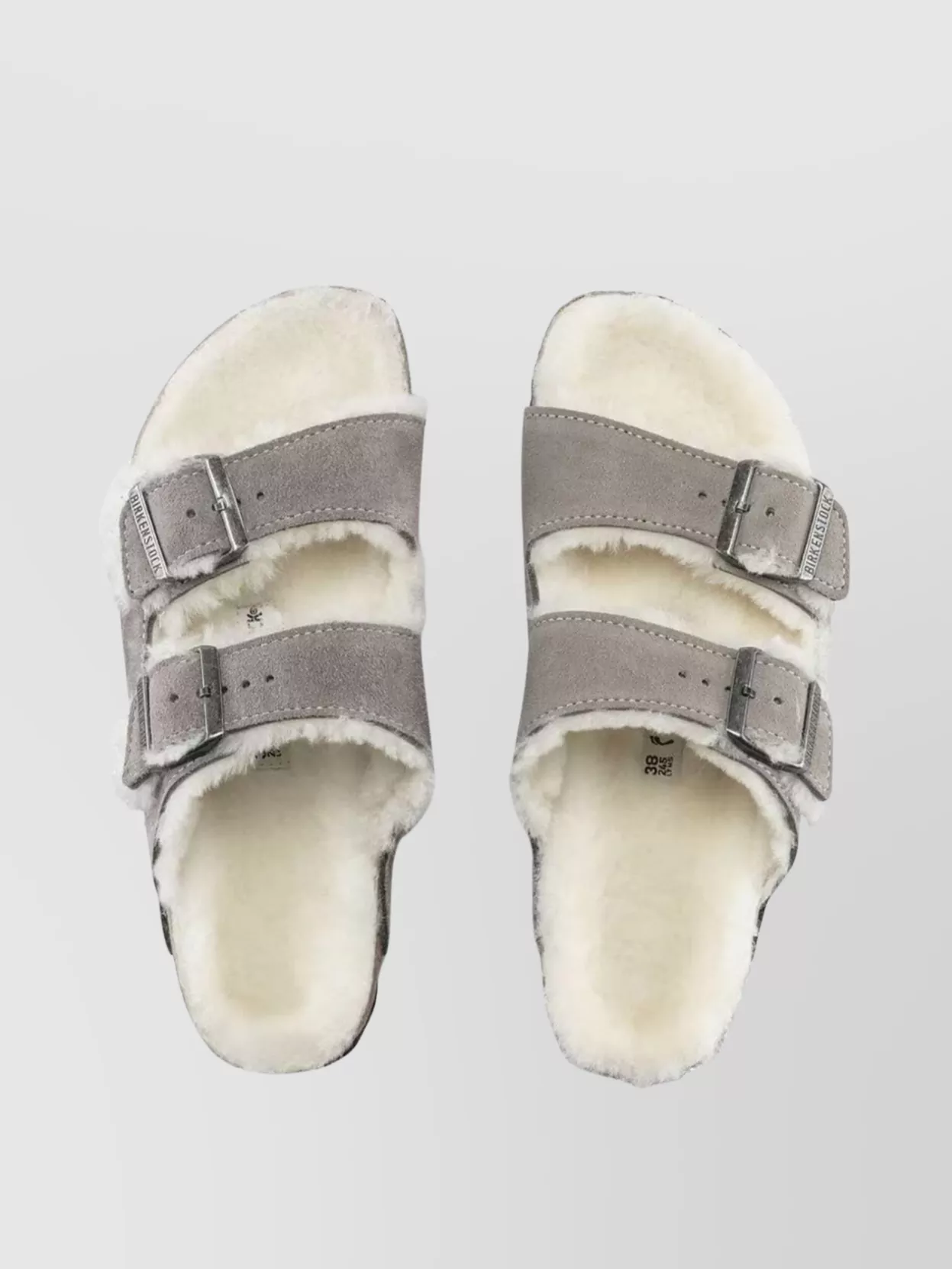 Birkenstock High Quality Suede Sandals With Sheepskin Lining In Brown