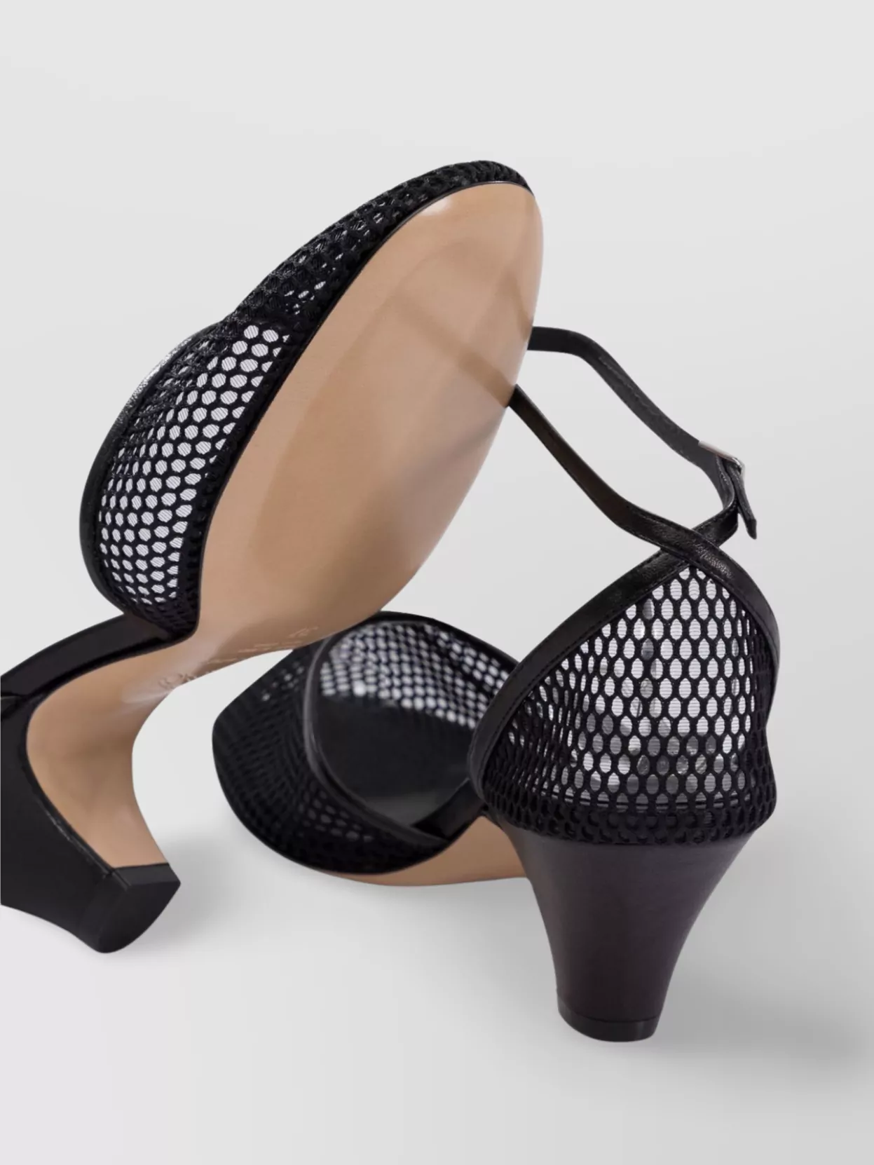 Casadei Mesh Ankle Strap Sandals With Mid Heel