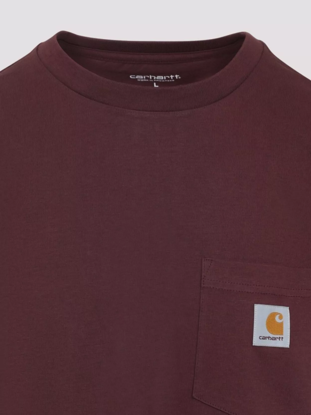 Carhartt Pocket Chest Crew Neck T-shirt In Burgundy
