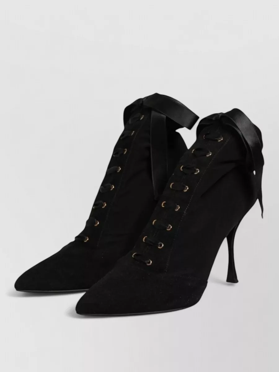 Dolce&Gabbana leather lace-up stiletto boots