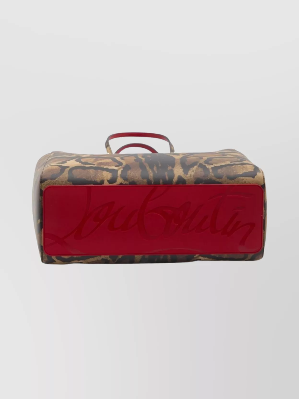 Christian Louboutin Animal Print Leather Tote Bag With Studs