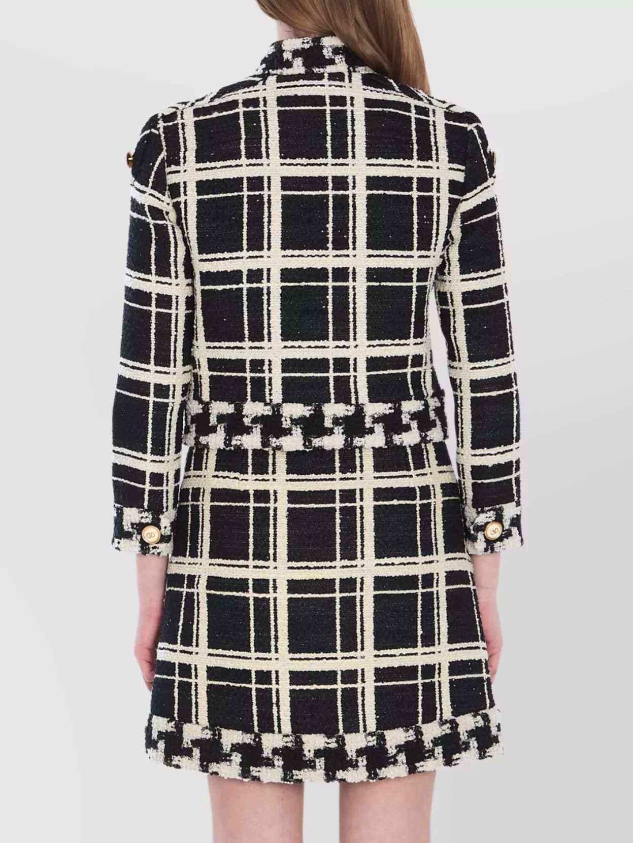 Valentino Garavani Macro Check Tweed Caban