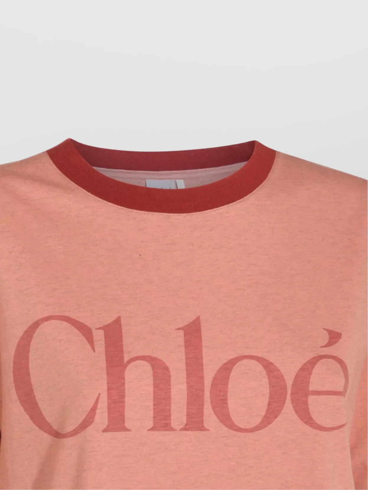 Chloé Short Sleeves Collar Contrast In Pink