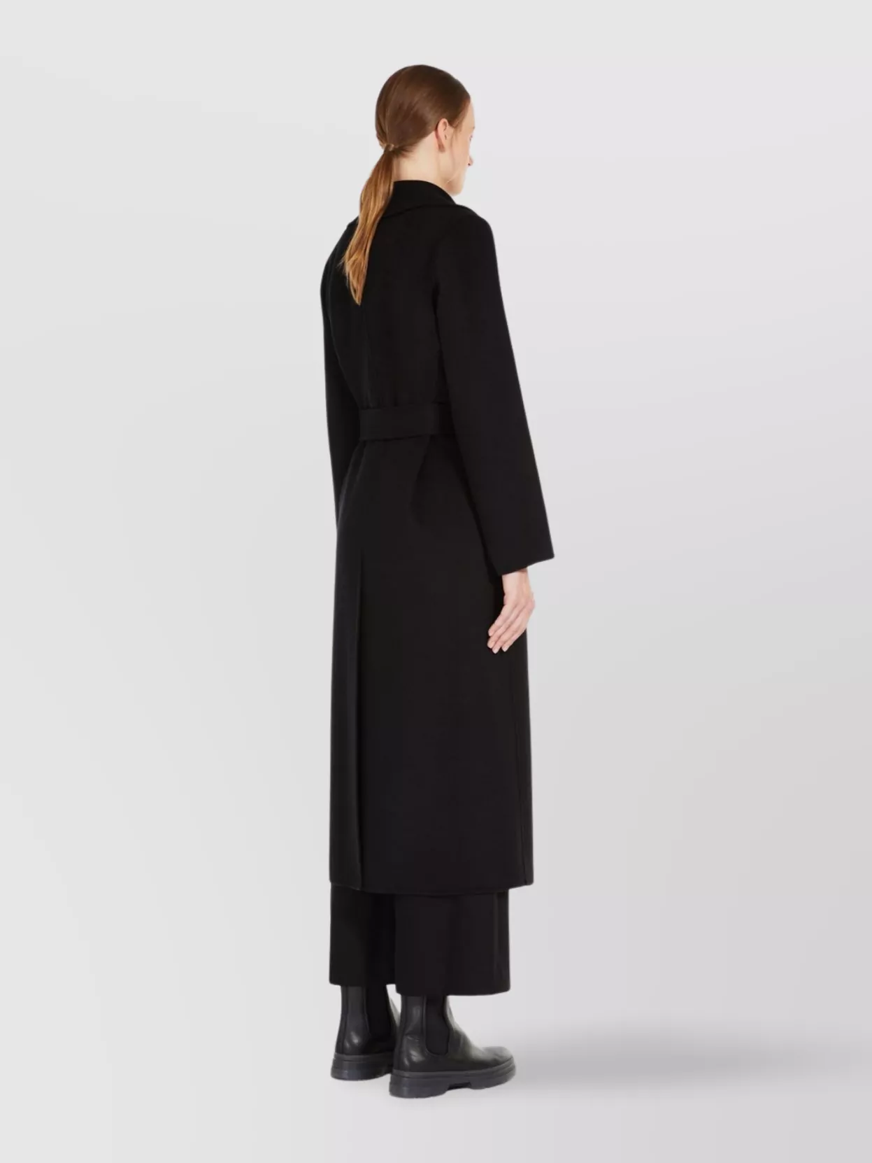 S Max Mara Long Belted Coat Notched Lapels