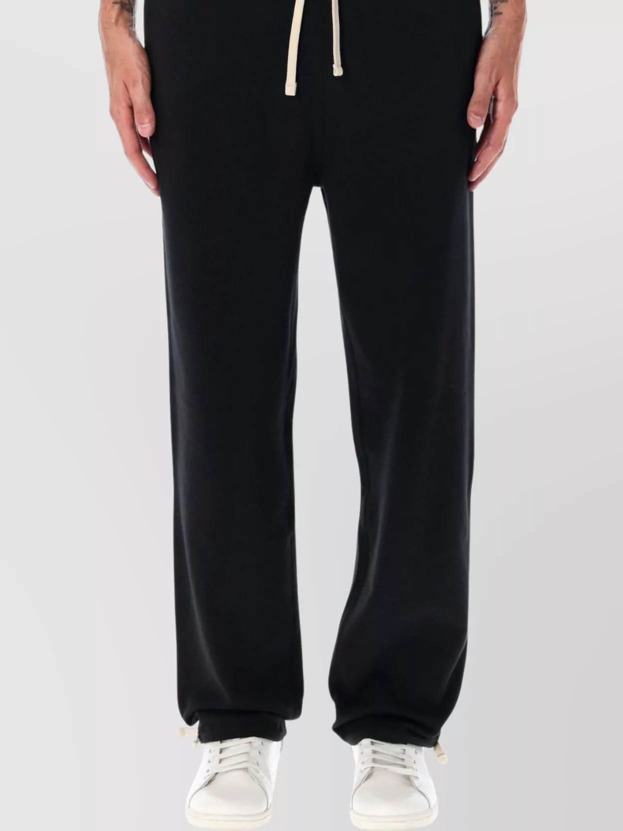 Polo Ralph Lauren Relaxed Fit Trousers With Drawstring Waist And Tapered Leg In Black