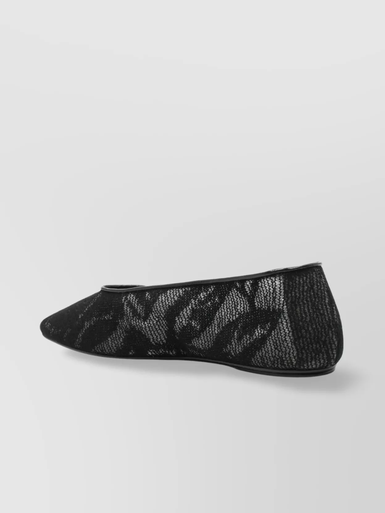 Magda Butrym Square Toe Crochet Ballet Flats With Textured Pattern