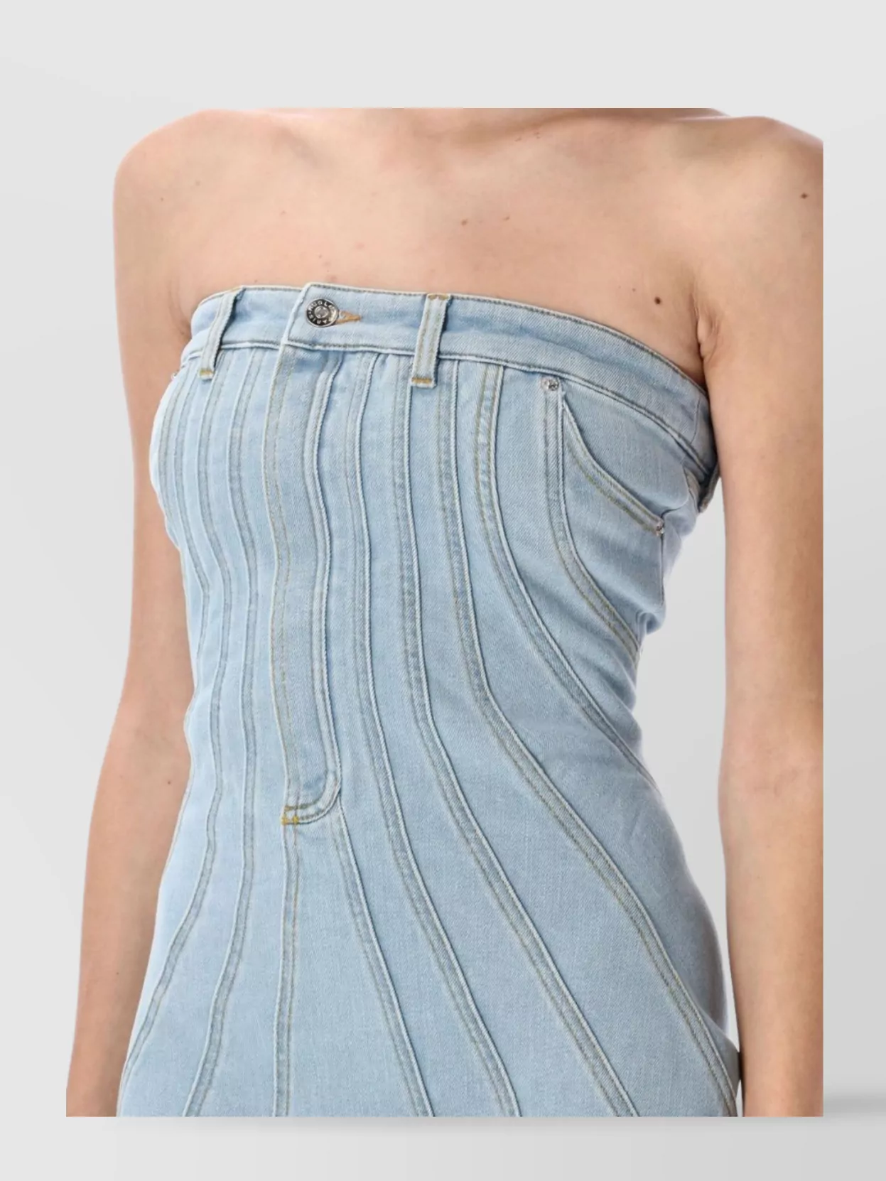 Mugler Strapless Fitted Mini Dress