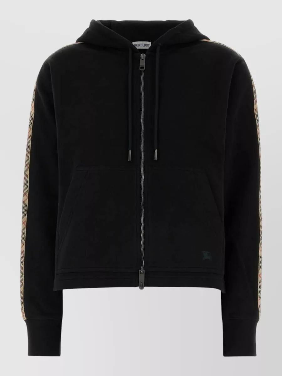 Burberry cotton hooded zip jacket