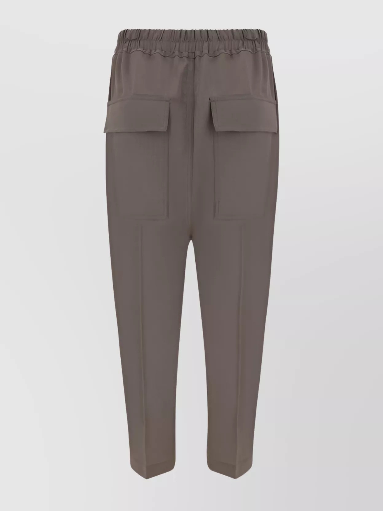 Rick Owens Cargo Wool Trousers Elasticated Waistband In Gray
